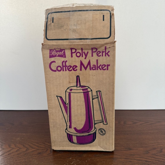 Vtg Daisy Floral Regal Poly Perk Coffee Maker 1980 4-8 cup NEW Unused USA Retro - Picture 8 of 13